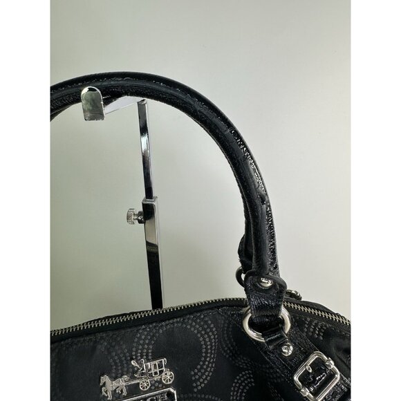 Coach Madison Dotted Op Art Large Sophia Co Satchel Style #15957 BLK/WHT - Picture 3 of 9